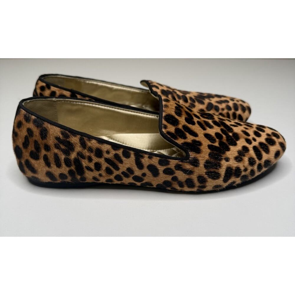 Birdies The Starling Smoking Loafers Womens 8 Cheetah Print Calf Hair Slip On